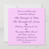 「仮面の結婚式」 - ロイヤルパープルの仮面 招待状 (裏面)