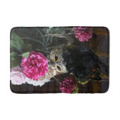 仮面の花と羽の写真 バスマット (正面)