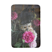 仮面の花と羽の写真 バスマット (正面縦)