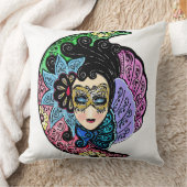 仮面をした女性 クッション (ブランケット)