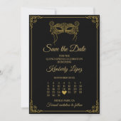 仮面カレンダー Save the Date 15歳の誕生日 招待状 (正面)