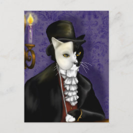 仮面タキシード猫ファンタジー絵葉書 ポストカード