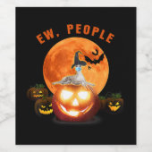 仮面ハロウィンを着た顔ウィペット ワインラベル (シングルラベル)