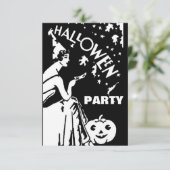 仮面ハロウィーンを持つヴィンテージレディ 招待状 (スタンド正面)