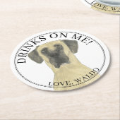 仮面パーソナライズされたのグレート・ダン結婚ズ ラウンドペーパーコースター (アングル)