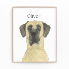 仮面パーソナライズされたの大きなダン犬アート フォトプリント           