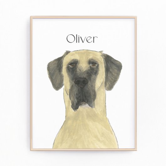 仮面パーソナライズされたの大きなダン犬アート フォトプリント