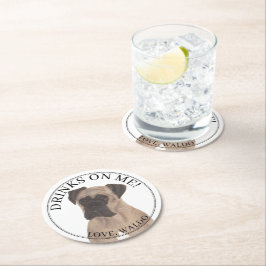 仮面パーソナライズされたボクサー結婚ズ ラウンドペーパーコースター