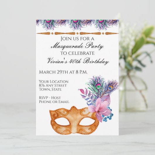 仮面パーティーの招待状 招待状 (スタンド正面)