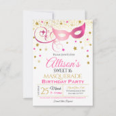 仮面パーティーの誕生日招待状 招待状 (正面)