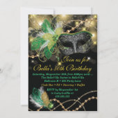 仮面パーティー誕生日イベント招待状 招待状 (裏面)