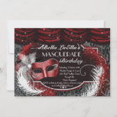 仮面パーティー誕生日イベント招待状 招待状 (正面)