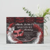 仮面パーティー誕生日イベント招待状 招待状 (スタンド正面)