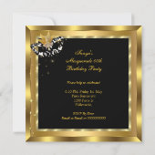 仮面パーティー誕生日マスク ワイルドゴールドヒール 招待状 (裏面)