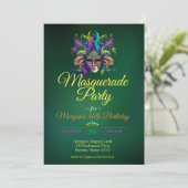 仮面パーティー誕生日 招待状 (スタンド正面)