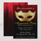 仮面パーティー 誕生日 おしゃれ 招待状 (正面/裏面)