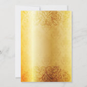 仮面パーティー 誕生日 ゴールド招待状 招待状 (裏面)