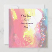 仮面パーティー 赤い花紋様 招待状 (裏面)