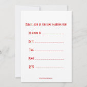 仮面ファンシー付きの誕生日パーティーの招待 招待状 (裏面)