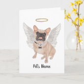 仮面フランスのブルドッグ悔やみや弔慰記念碑 カード (黄色い花)