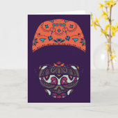 仮面ペイズリー カード (黄色い花)