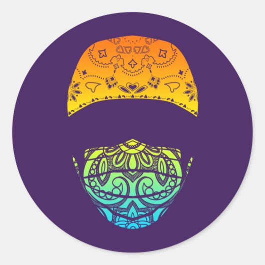 仮面ペイズリー ラウンドシール (正面)