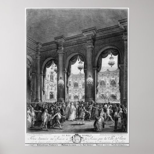 仮面ボール、1782年1月23日 ポスター (正面)