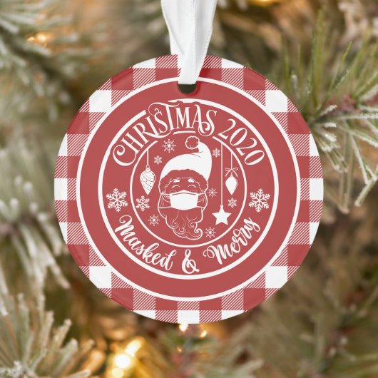 仮面メリークリスマス2020ホリデーユーモア写真 オーナメント (ツリー)