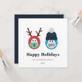 仮面ユーモアのあるのクリスマスとハヌカーの休日 カード (正面/裏面インサイチュ)