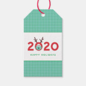 仮面ユーモアのあるトナカイ2020カスタム休日 ギフトタグ (正面)