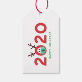 仮面ユーモアのあるトナカイ2020カスタム休日 ギフトタグ (正面)