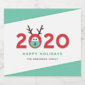 仮面ユーモアのあるトナカイ2020カスタム休日 ビールラベル (シングルラベル)