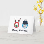 仮面ユーモアのある付きクリスマスとハヌカホリデー カード (黄色い花)