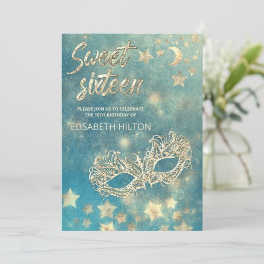 仮面満月と星の書道sweet sixteen 招待状 (スタンド正面)