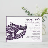 仮面紫色のマスク |マルディグラスホリデーパーティー 招待状 (スタンド正面)
