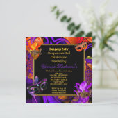 仮面紫色オレンジハローウィンパーティ 招待状 (スタンド正面)