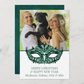 仮面緑のマスク | Mardi Grasテーマ写真 シーズンカード (正面/裏面)