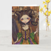 "仮面舞踏会で"の挨拶状 カード (黄色い花)