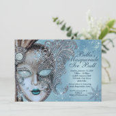 仮面舞踏会のアイスボール 冬の雪の結晶の招待状 招待状 (スタンド正面)