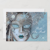 仮面舞踏会のアイスボール 冬の雪の結晶の招待状 招待状 (裏面)