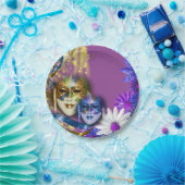 仮面舞踏会のキンセアニェラのベニス風のマスクは個人化なります ペーパープレート (パーティー)