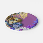 仮面舞踏会のキンセアニェラのベニス風のマスクは個人化なります ペーパープレート (アングル)