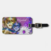仮面舞踏会のキンセアニェラのベニス風のマスクは個人化なります ラゲッジタグ (正面横)