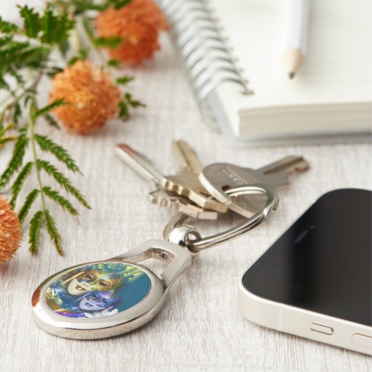 仮面舞踏会のキンセアニェラのベニス風のマスク キーホルダー (側面)