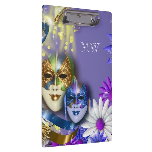 仮面舞踏会のキンセアニェラのベニス風のマスク クリップボード (右)