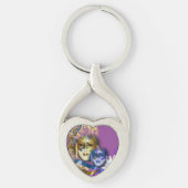 仮面舞踏会のキンセアニェラのベニス風のマスク(ハート) キーホルダー (正面)