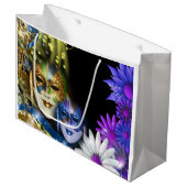 仮面舞踏会のキンセアニェラのベニス風のマスク(大きい) ラージペーパーバッグ (正面アングル)