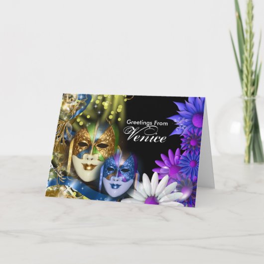 仮面舞踏会のキンセアニェラのベニス風のマスク 招待状 (正面)