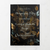 仮面舞踏会のキンセアニエラパーティー招待状 三つ折り招待状 (カバー)