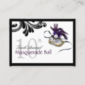 仮面舞踏会のテーブルの座席カード プレイスカード (裏面)